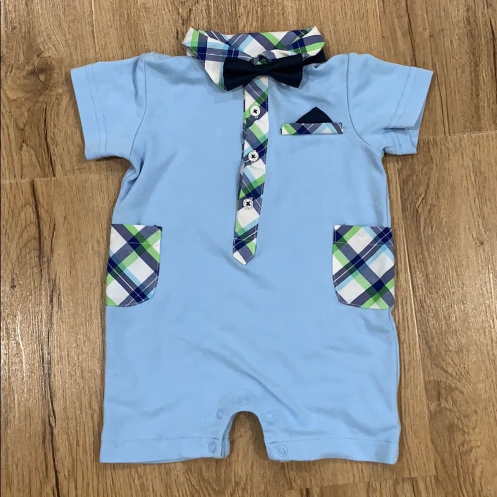 Beetle & Thread Bow Tie Baby Romper